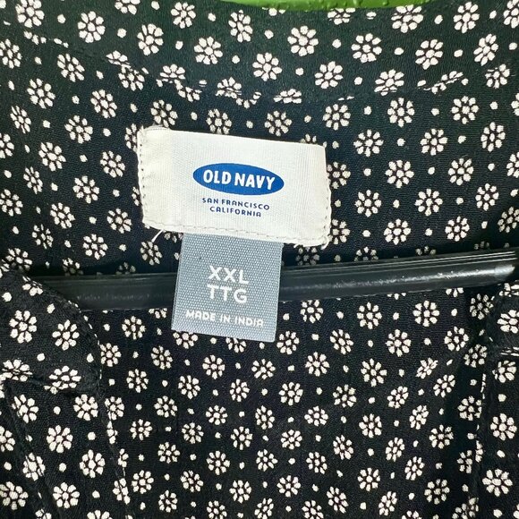 Old Navy Black Floral Print Dress - 2XL - XXL - Picture 2 of 3